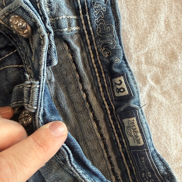 Miss Me Blue Boot Cut Jeans with Embellished Pockets - Picture 3 of 10